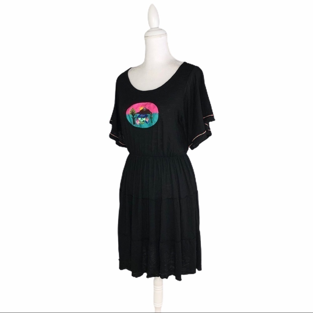 Pitusa Inca pima Campesino black minidress coverup beach swim medium - Picture 2 of 14